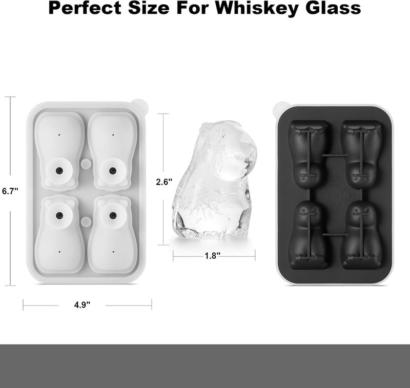 ACOOKEE Capybara Ice Cube Tray Fun Shapes, Odd Novelty Cute Capybara Gifts Stuff, 2.2" Large Silicone Whiskey Ice Mold for Cocktails,Bourbon,Brandy, w/Funne - Image 4